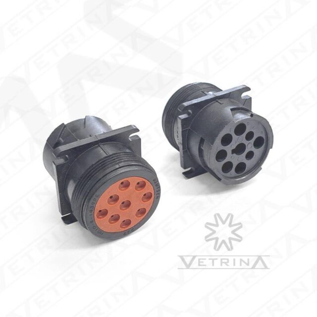 Conector DEUTSCH HD 9 vias preto com flange