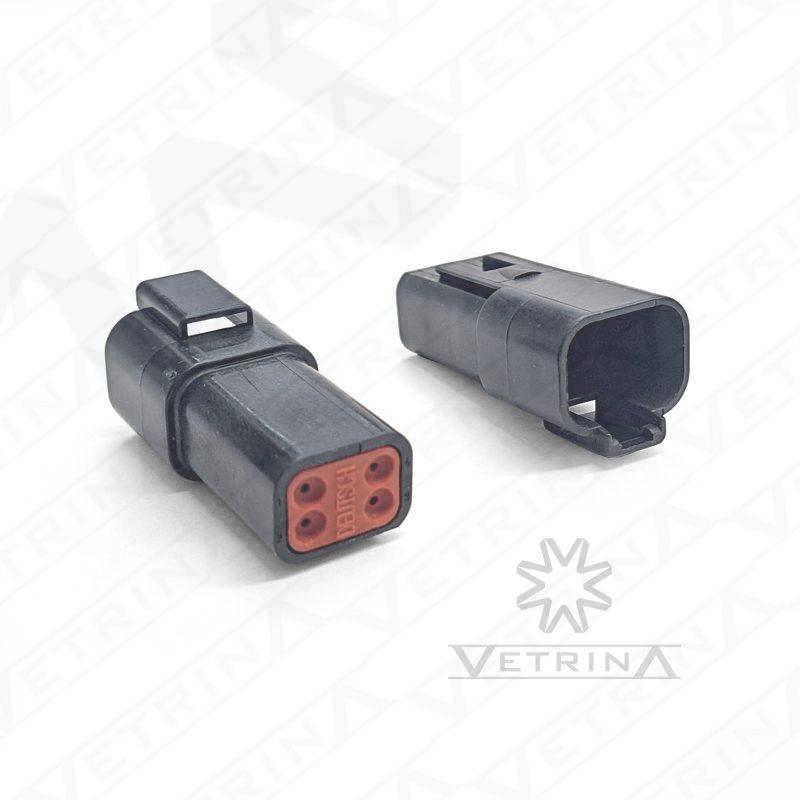 Conector DEUTSCH DT 4 vias preto