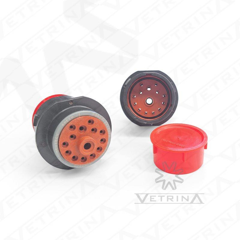 Conector DEUTSCH HDP 14 vias verde/cinza