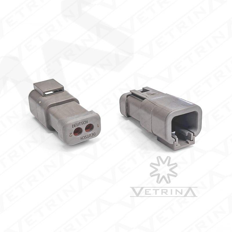 Conector DEUTSCH DTP 2 vias cinza com retentor
