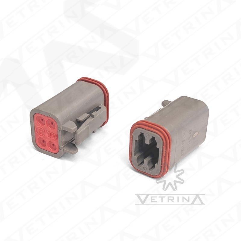 Conector DEUTSCH DT 4 vias cinza