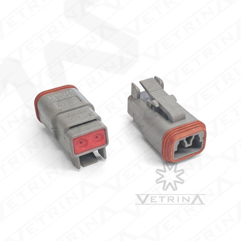 Conector DEUTSCH DT 2 Vias cinza