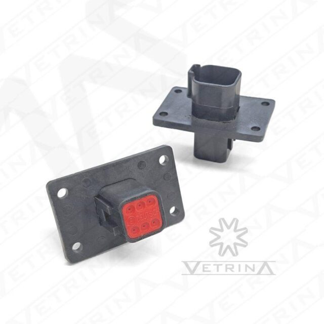 Conector DEUSTCH DT 6 vias preto com flange