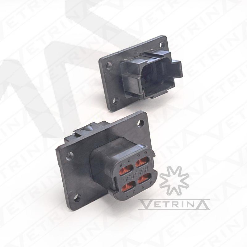 Conector DEUTSCH DT 8 vias com flange e rententor