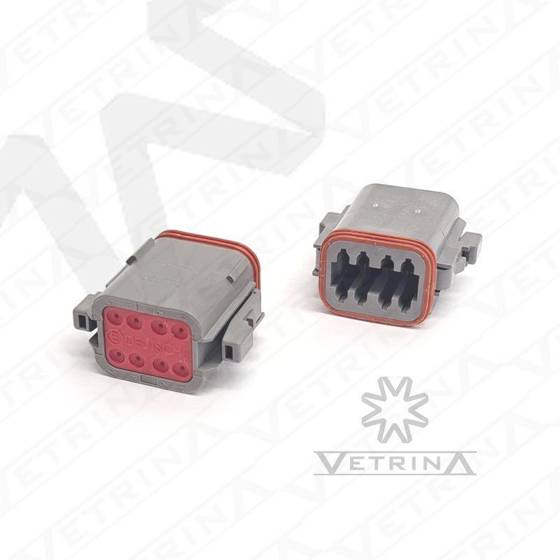 Conector DEUTSCH DT 8 vias cinza