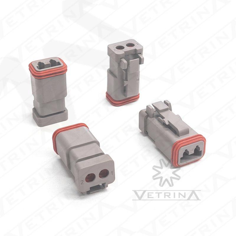 Conector DEUTSCH DT 2 vias cinza com retentor