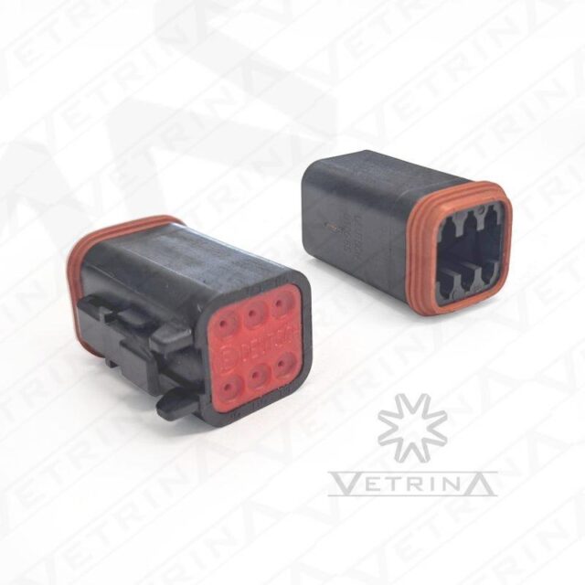 Conector DEUTSCH DT 6 vias preto