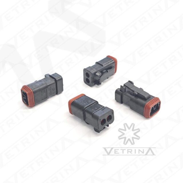 Conector DEUTSCH DT 2 vias preto com retentor selo reduzido