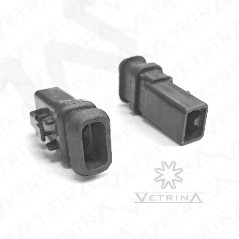 Conector DEUTSCH DTP 2 vias preto com ponta alongada