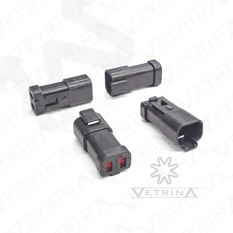 Conector DEUTSCH DT 4 vias preto com retentor