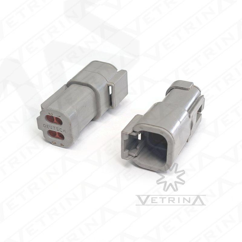 Conector DEUTSCH DTM 4 vias cinza com retentor