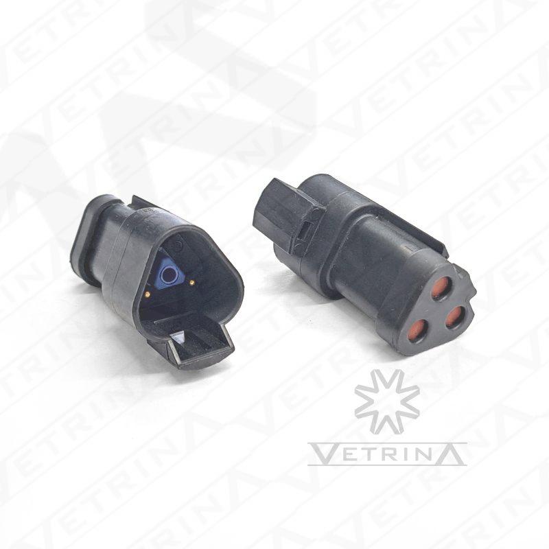 Conector DEUTSCH DT 3 vias preto com resistor