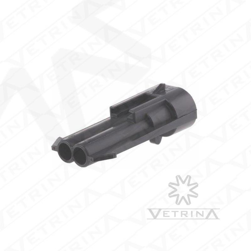 Conector 2 vias preto