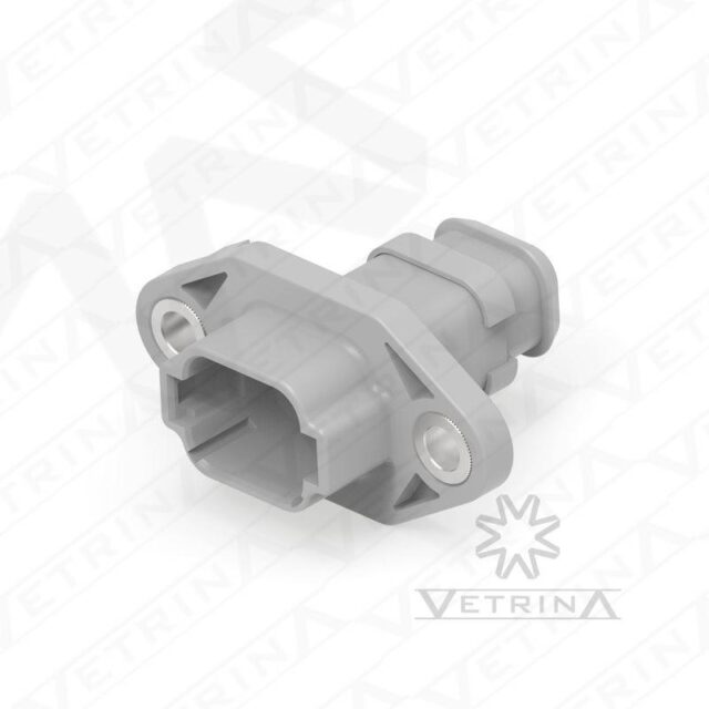 Conector 8 vias cinza com ponta alongada
