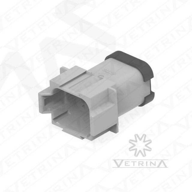 Conector 8 vias cinza e preto