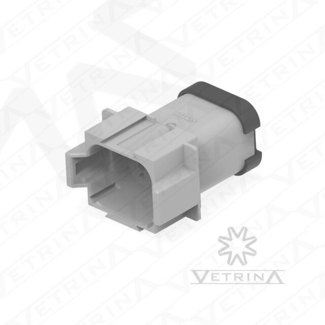 Conector 8 vias cinza e preto