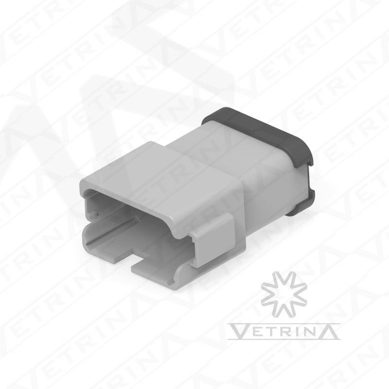 Conector 12 vias cinza e preto