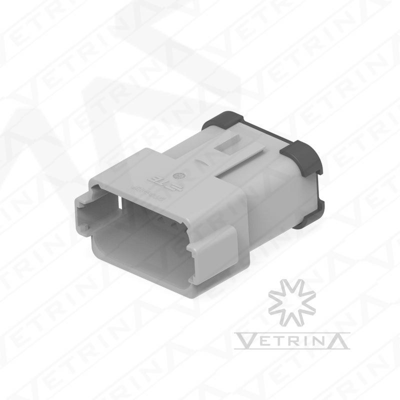 Conector 12 vias cinza e preto