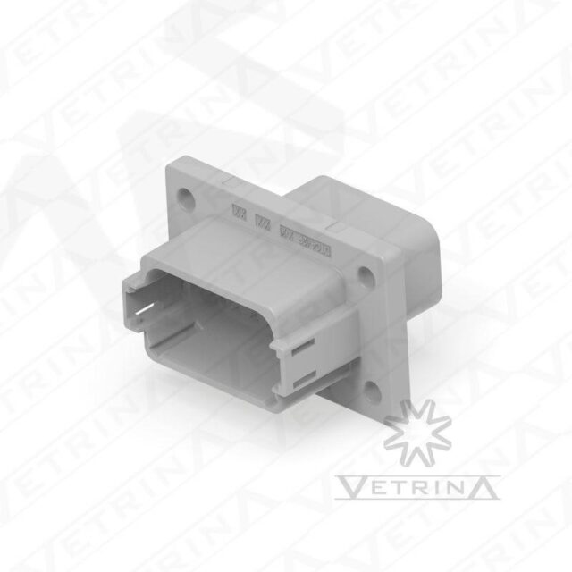 Conector cinza 12 vias com flange