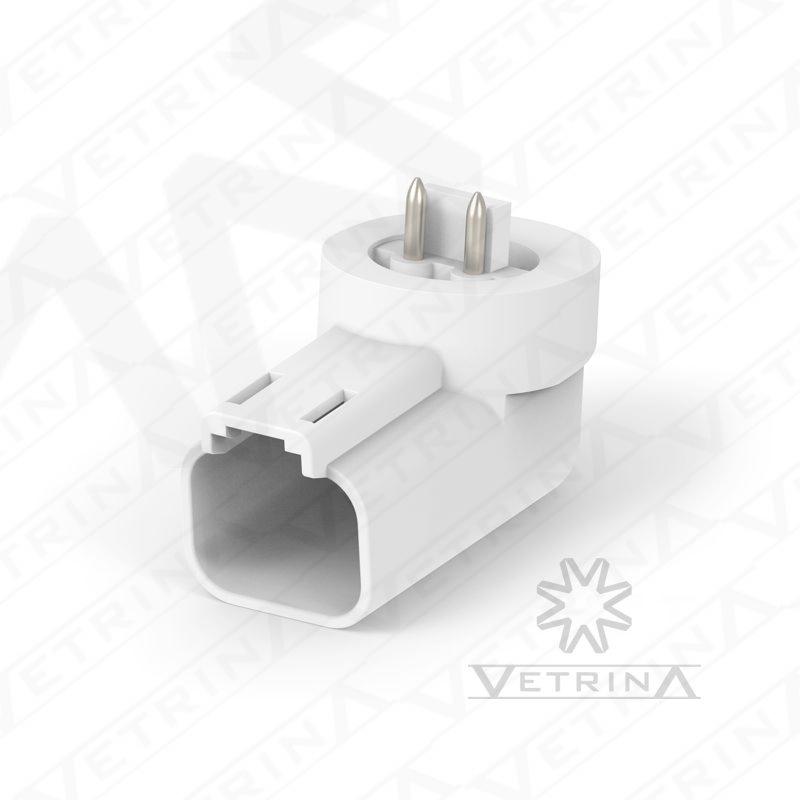 Conector 2 vias branco