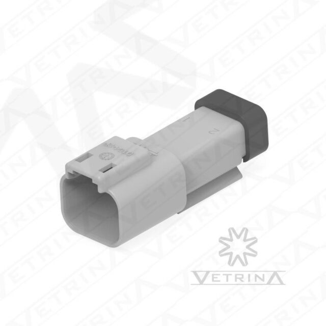 Conector 2 vias cinza e preto