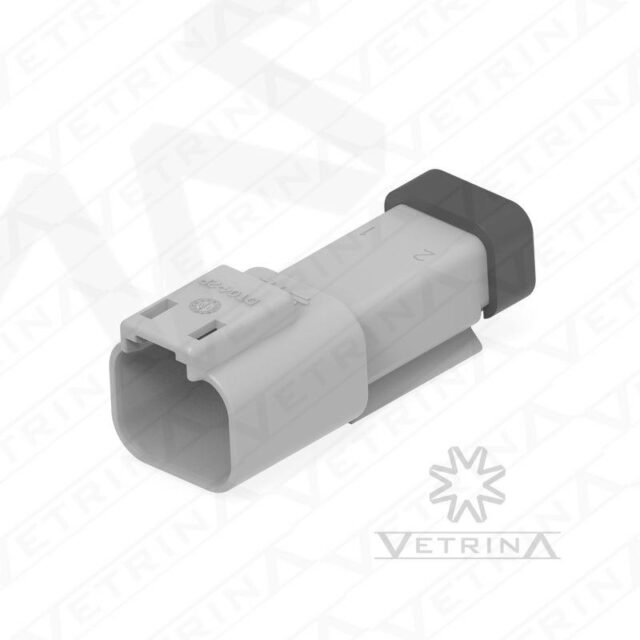 Conector 2 vias cinza e preto