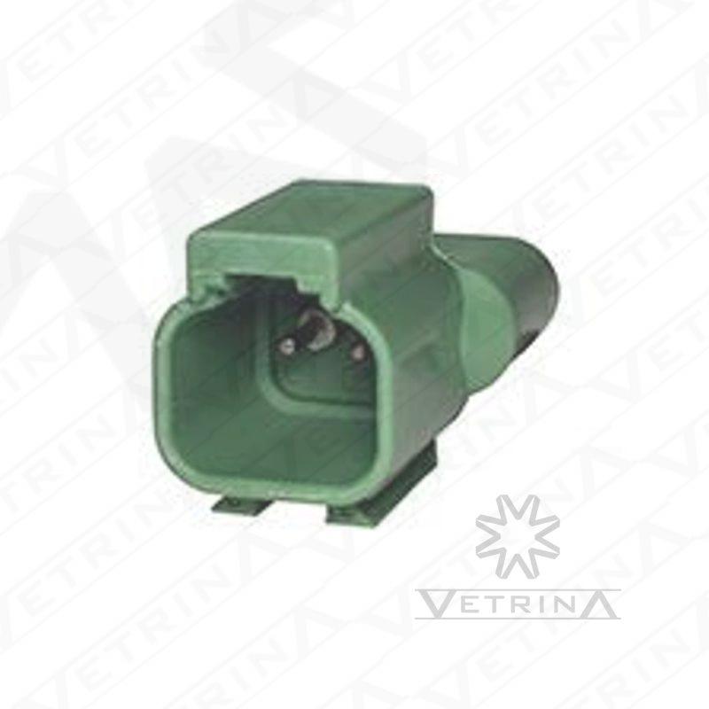 Conector 2 vias verde com diodo
