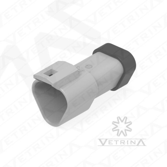 Conector 3 vias cinza e preto