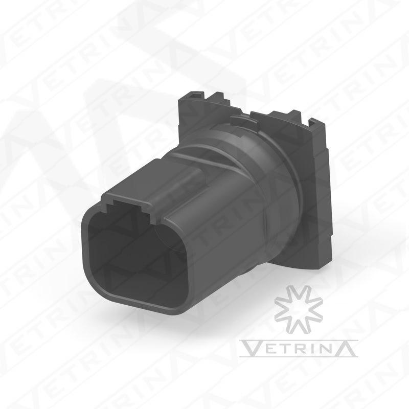 Conector 4 vias preto