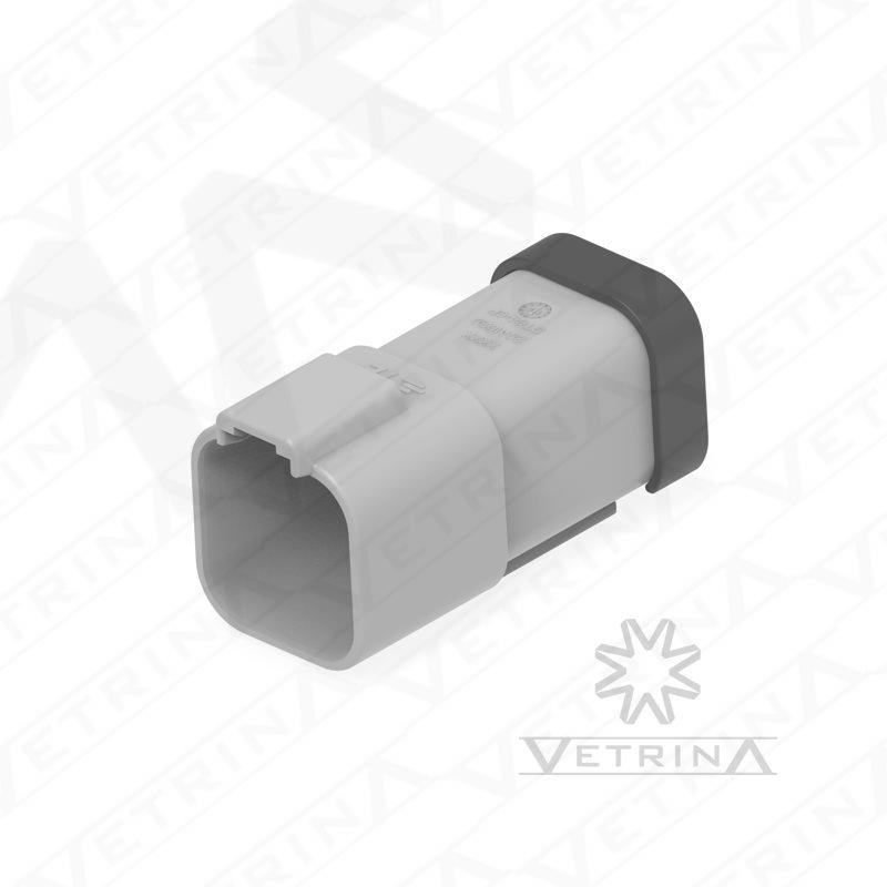 Conector 6 vias cinza e preto