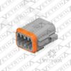 Conector 8 vias cinza