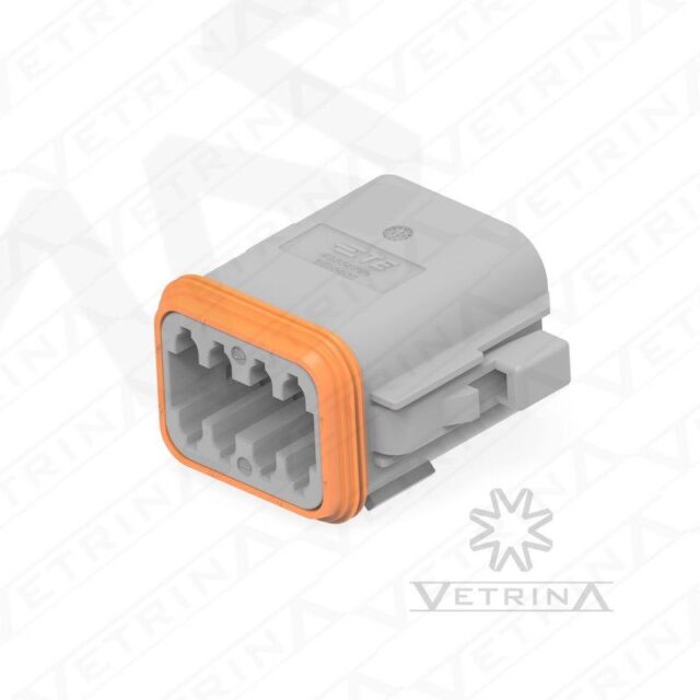 Conector 8 vias cinza