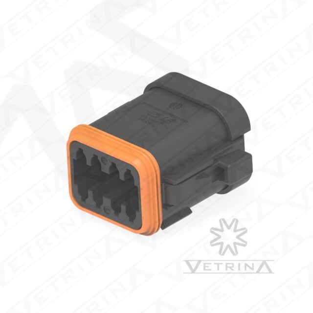 Conector 8 vias preto