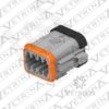 Conector 8 vias cinza e preto