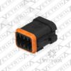 Conector 8 vias preto