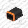 Conector 8 vias preto