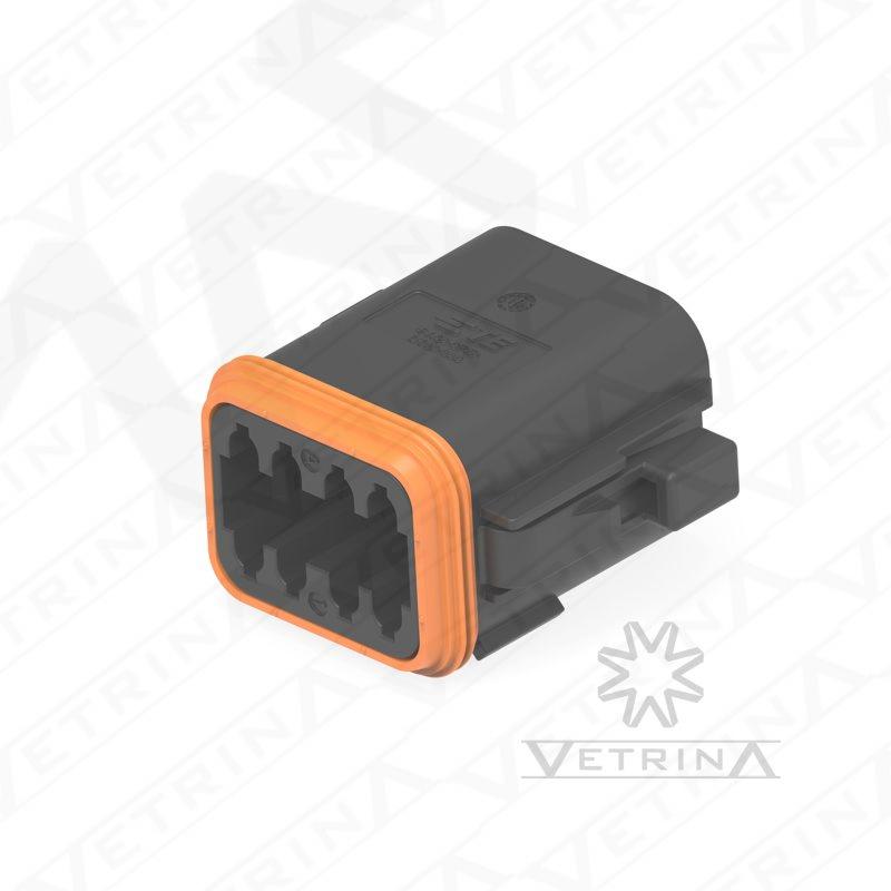 Conector 8 vias preto