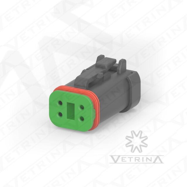 Conector 4 vias preto e verde