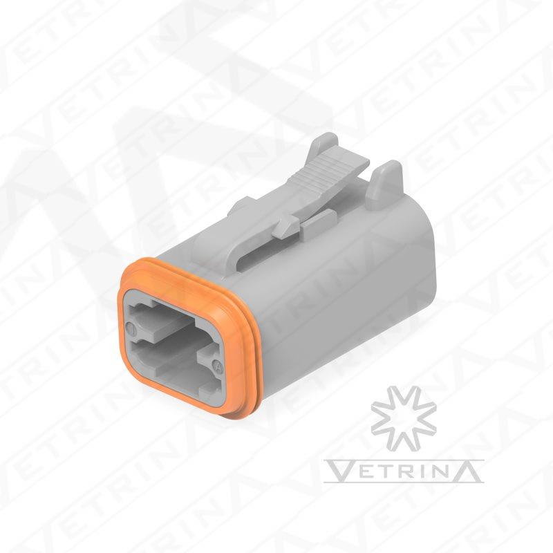 Conector 4 vias cinza