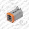 Conector 6 vias cinza