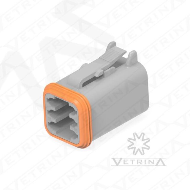 Conector 6 vias cinza