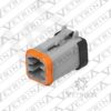 Conector 6 vias cinza