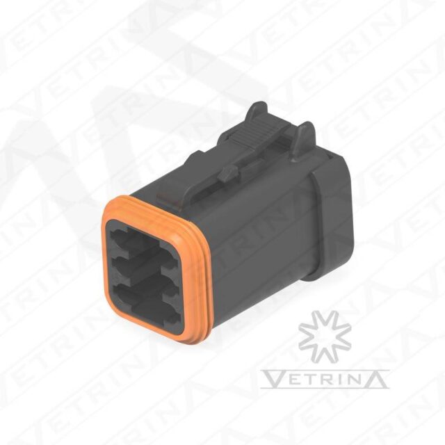 Conector 6 vias preto