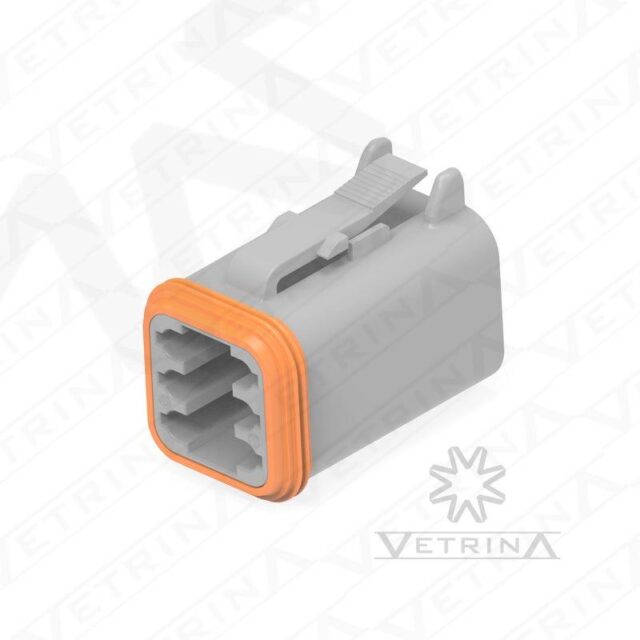 Conector 6 vias cinza