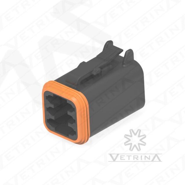 Conector 6 vias preto