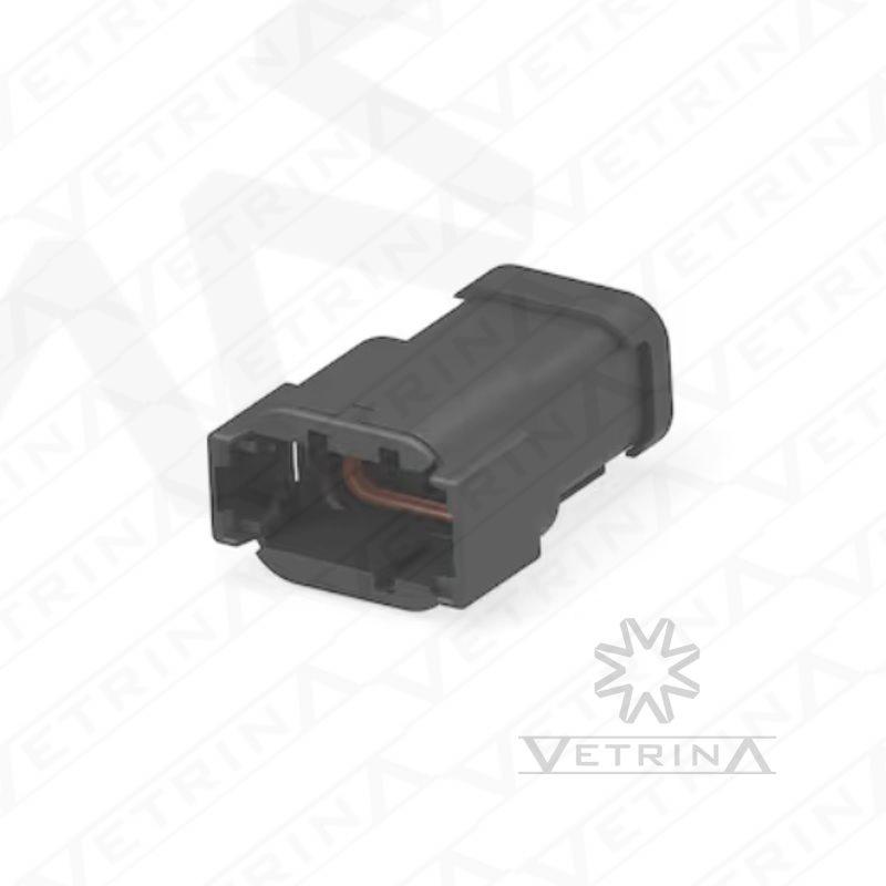Conector 8 vias preto e laranja