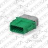 Conector 12 vias verde com ponta cinza