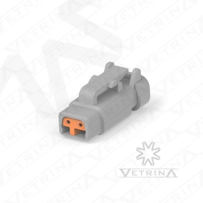 Conector 2 vias cinza e laranja
