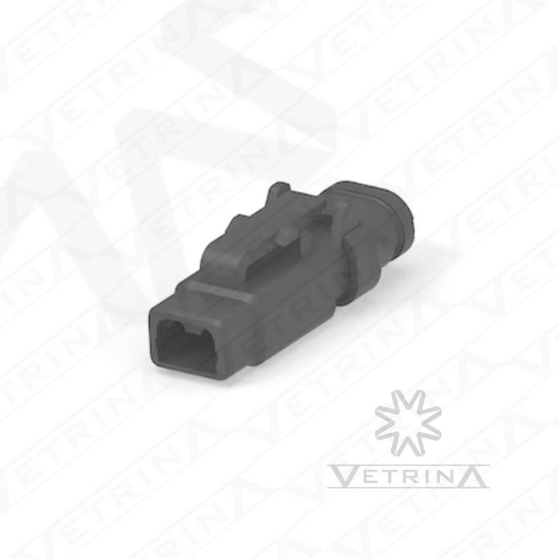 Conector 2 vias preto alongado