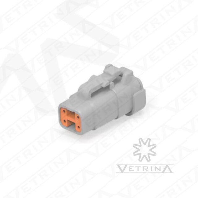 Conector 4 vias cinza e laranja